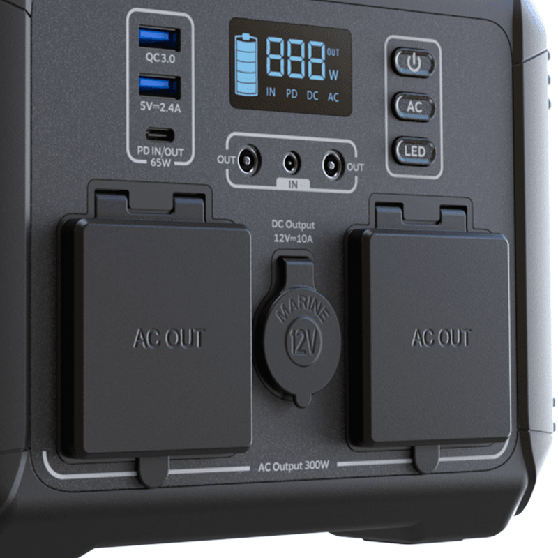 CENTRAL ELÉCTRICA PORTÁTIL FORZA 300W, TOMAS 2CA/6CC 3.75V, BATERIA LiMnFePO4, 220V (FPP-T302) (NT3)2