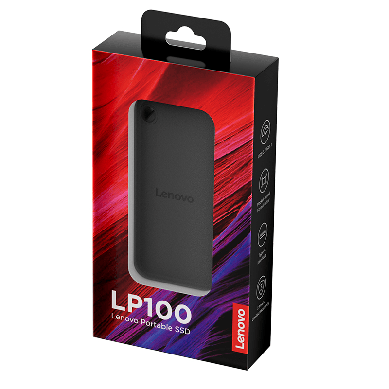 UNIDAD DE ESTADO SOLIDO EXTERNO LENOVO LP100 1TB, USB-C 3.2 GEN1, GRIS (5SD1Q27712) (NT4)3