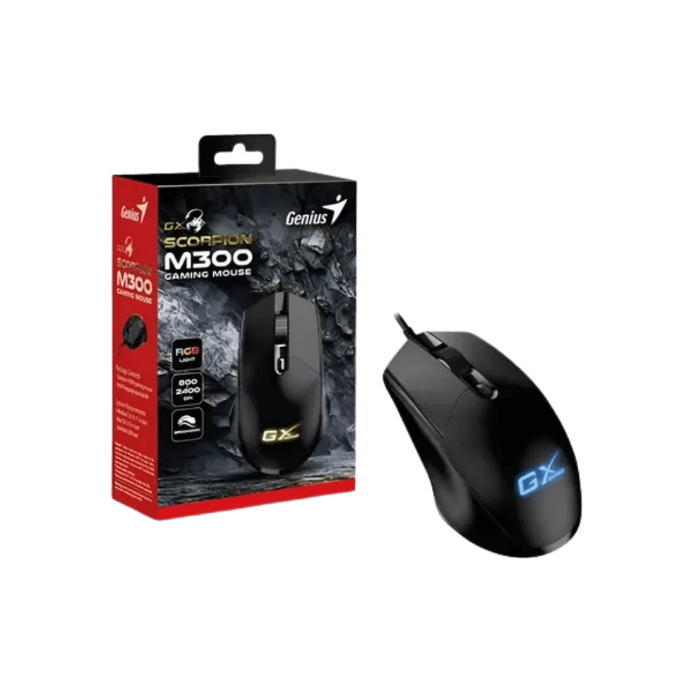 MOUSE GENIUS GX SCORPION M300 2400 DPI 4-BOT RGB CRACK BLACK (31040010401) (NT8)4