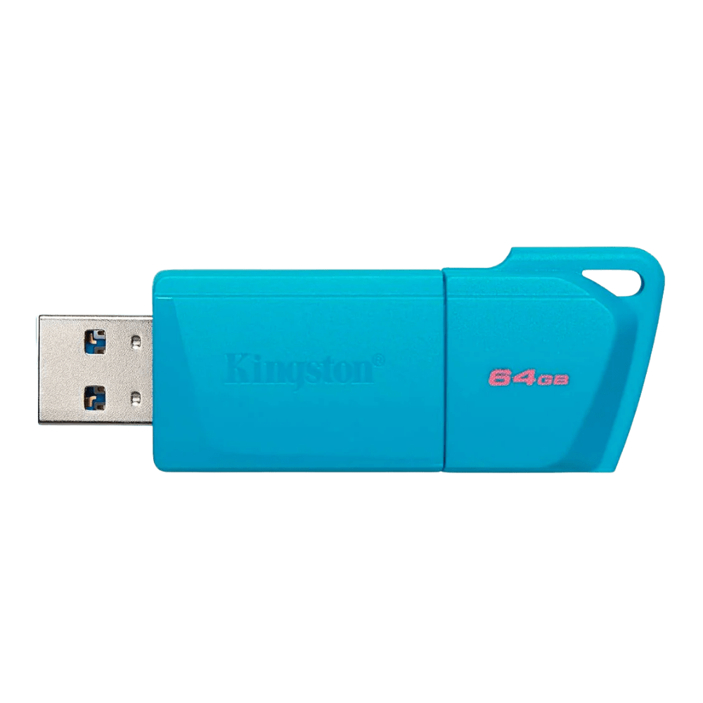 MEMORIA USB 3.2 KINGSTON 64GB GEN 1 (TIPO-A) NEON AQUA BLUE (KC-U2L64-7LB) 0