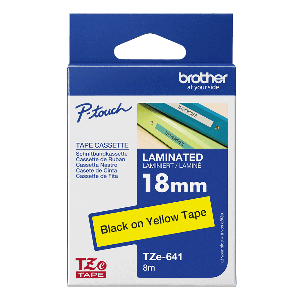 CINTA BROTHER TZE-641 NEGRO SOBRE AMARILLO 18 MM (NT50)2