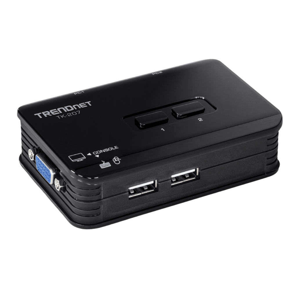 SWITCH KVM TRENDNET TK-207K 2 PUERTOS USB KIT (NT50) 0