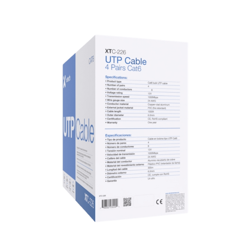 CABLE DE RED XTECH UTP CAT 6 DE 305 MTRS (XTC-226)2