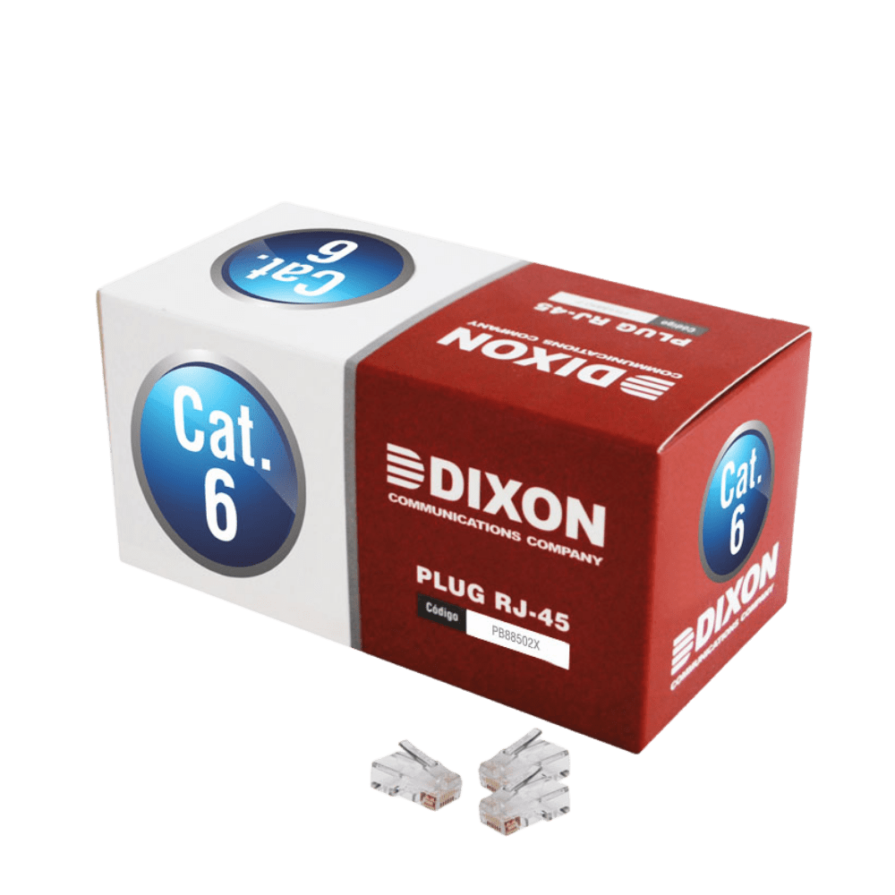 CONECTOR DE RED RJ45 DIXON CAT 6 x 100 UND (PB88502X-CN) (NT50) 0