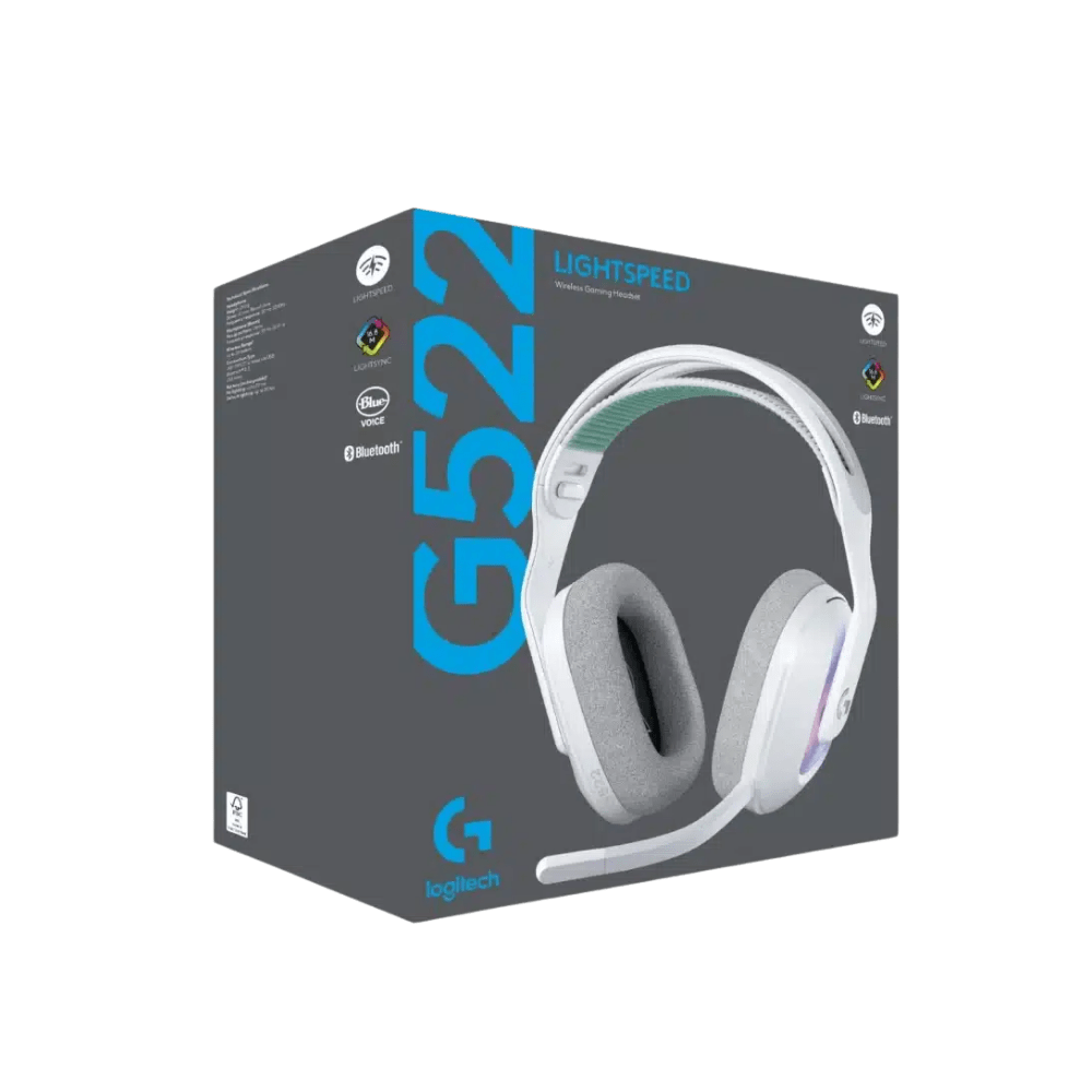 AUDIFONO LOGITECH G522 90H LIGHTSPEED/BT/CABLE USB-C LIGHTSYNC RGB BLANCO (981-001549) (NT8)5