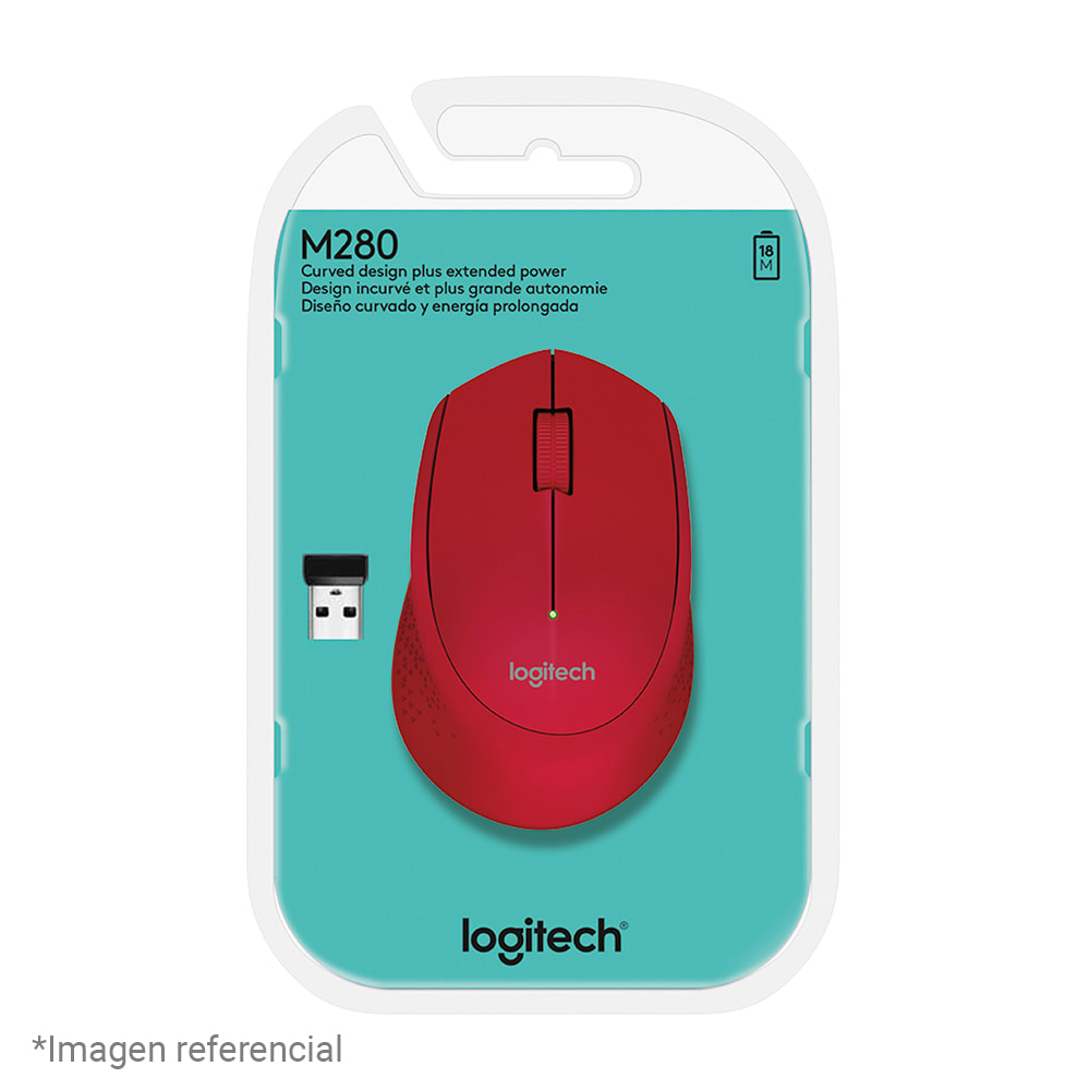 MOUSE LOGITECH M280 WIRELESS ROJO (910-004286) (NT8)1