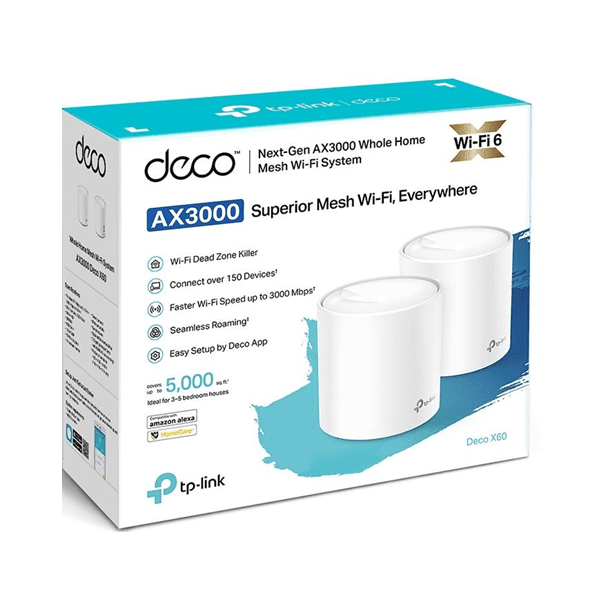 SISTEMA DE WIFI TP-LINK MESH DECO X60 (PAQX2) AX5400 (Deco X60(2-pack)) (NT6)2