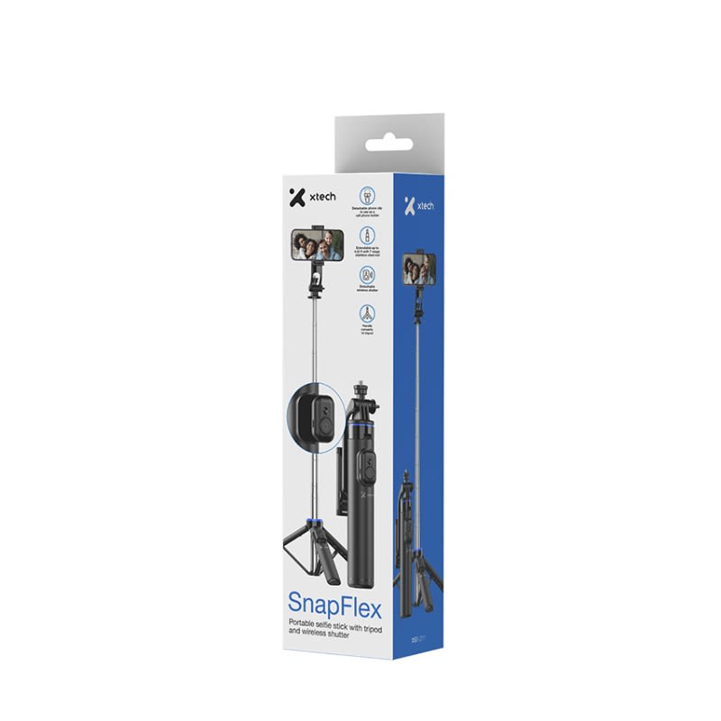 SELFIE STICK XTECH SNAPFLEX CON TRIPODE Y CONTROL REMOTO (XSS-211)2
