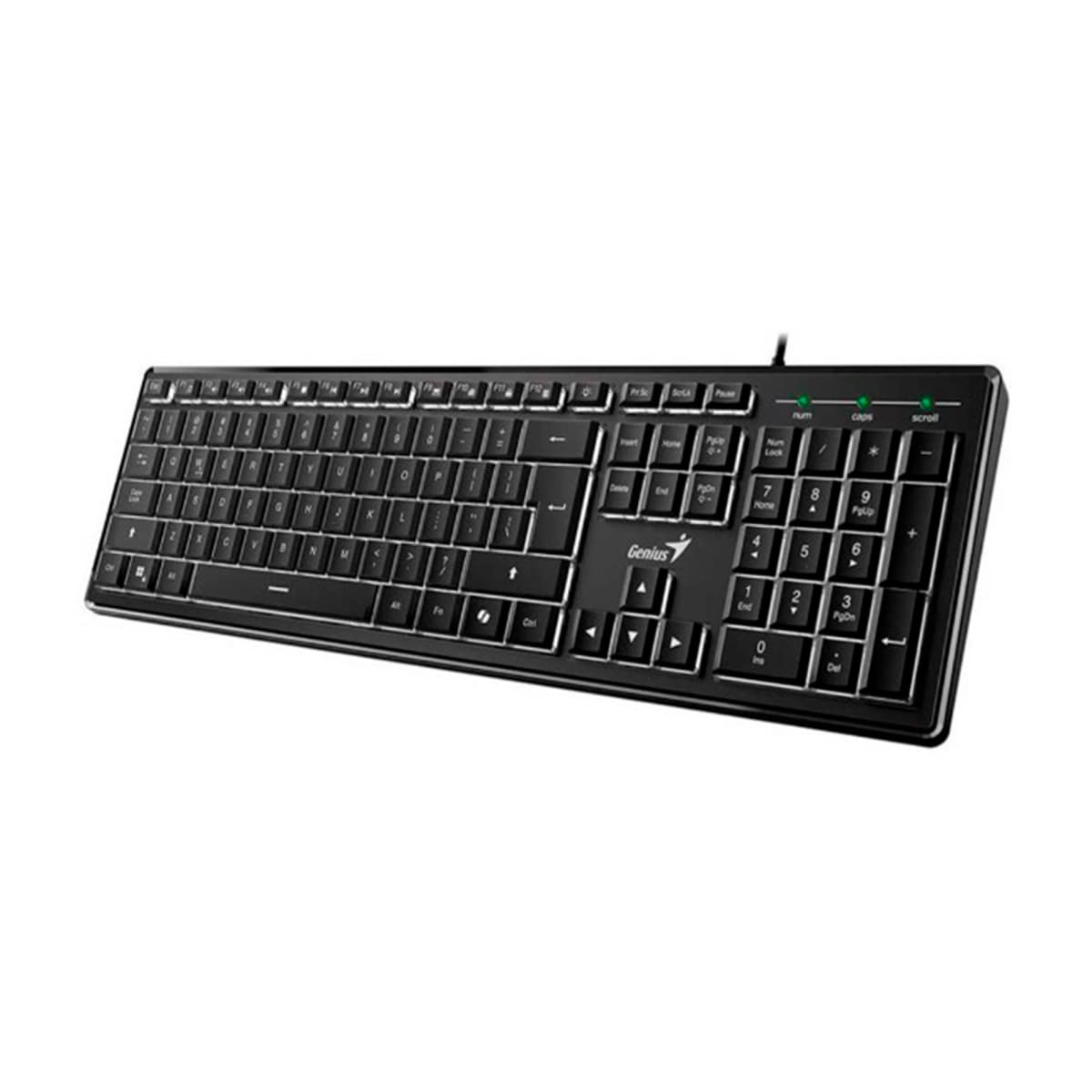 TECLADO GENIUS SLIMSTAR 820 AI COPILOT RETROILUMINADO USB SP BLACK (31310055401) NT82