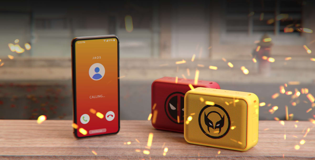 PARLANTE KLIPXTREME NITRO KIT DEADPOOL & WOLVERINE KLIPXTREME BLUETOOTH KIT X2 (KBS-025MD-2PK) (NT3)4