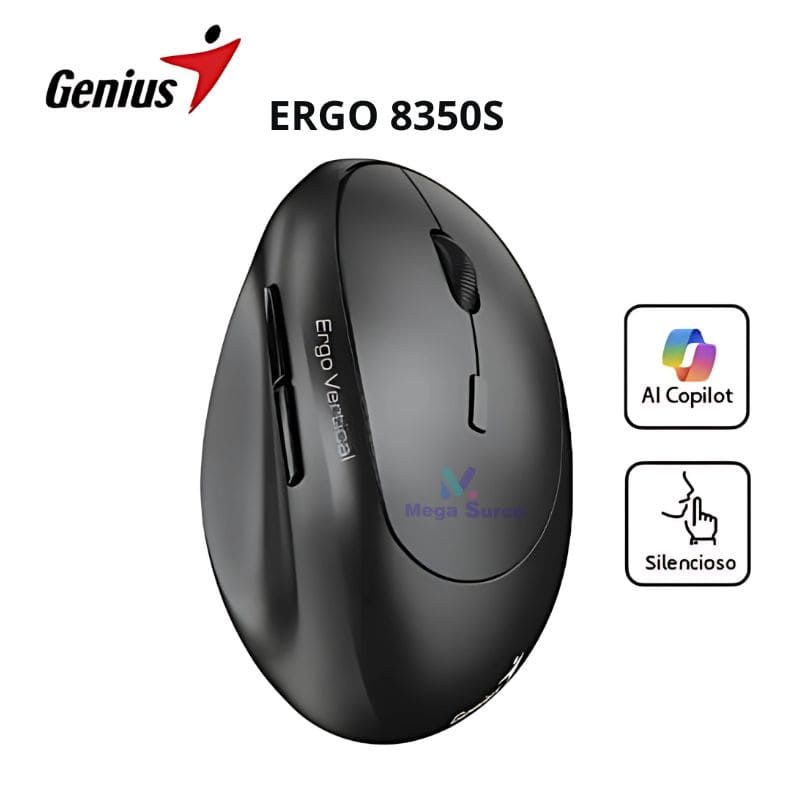 MOUSE GENIUS ERGO 8350S AI COPILOT DUAL WIRELESS/BLUETOOTH  SILENT ERGONOMICO DARK (31030041400) (NT8)1