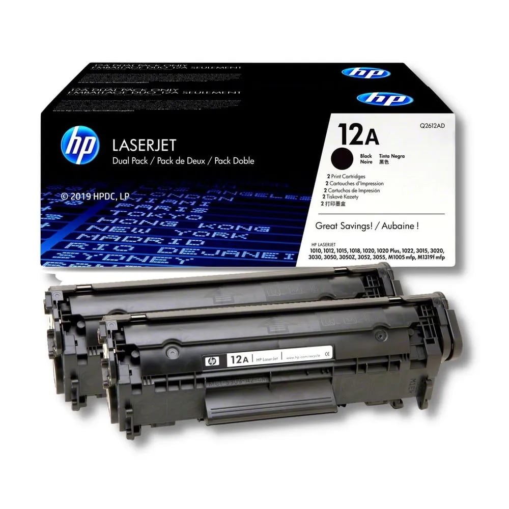 CARTUCHOS DE TONER HP 12AD PACK 2 LASERJET NEGRO (Q2612AD) (NT18)2