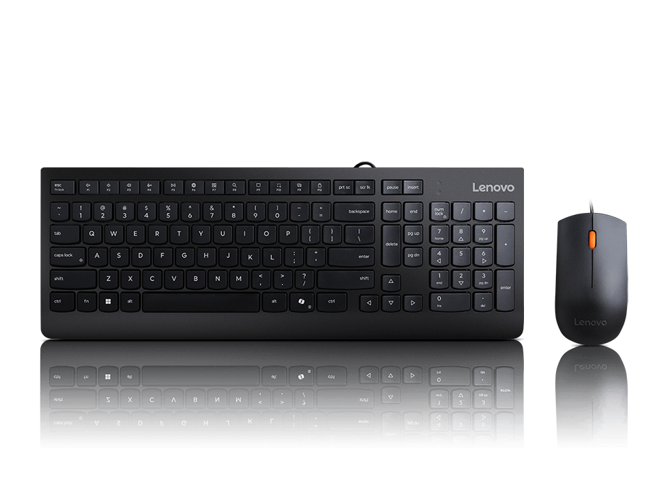 KIT TECLADO Y MOUSE LENOVO 300 NEGRO CABLEADO CON TECLA COPILOT (GX30M39630) 0