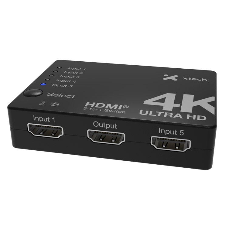 SWITCH XTECH 5 PUERTOS HDMI 1.4 3840X2160 (XHA-430) (NT3) 0