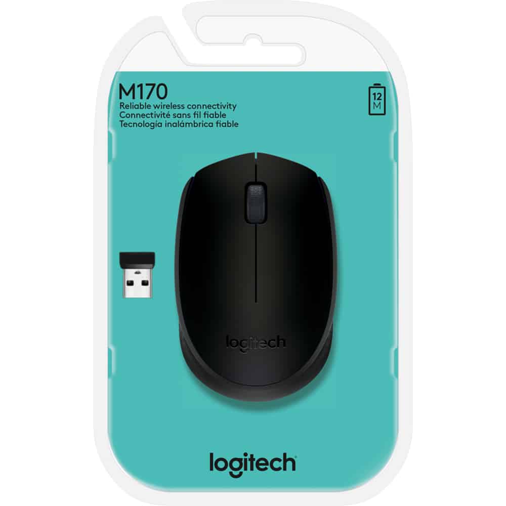 MOUSE LOGITECH M170 WIRELESS BLACK (910-004940) (NT8)2