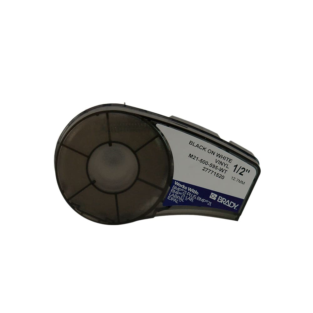 CARTUCHO DE ETIQUETA ADHESIVA PARA BMP21-PLUS 12.70MMX6.4MTS BLANCO (M21-500-595-WT) (NT1) 1