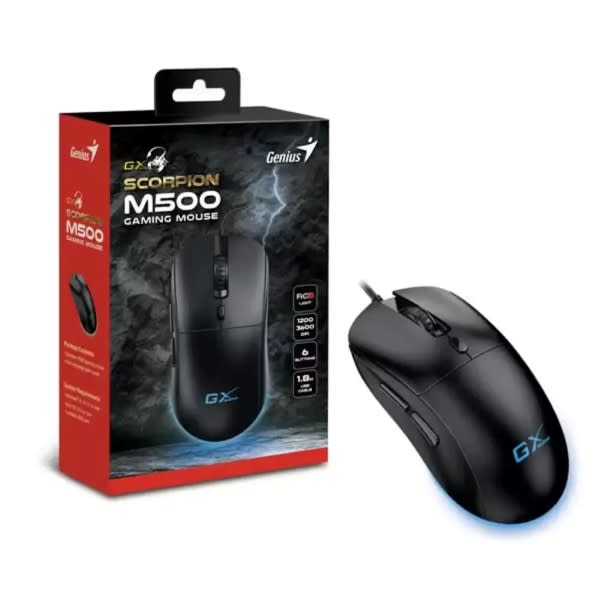 MOUSE GENIUS GX SCORPION M500 3600 DPI 6-BOT RGB BLACK (31040011400) (NT8) 0