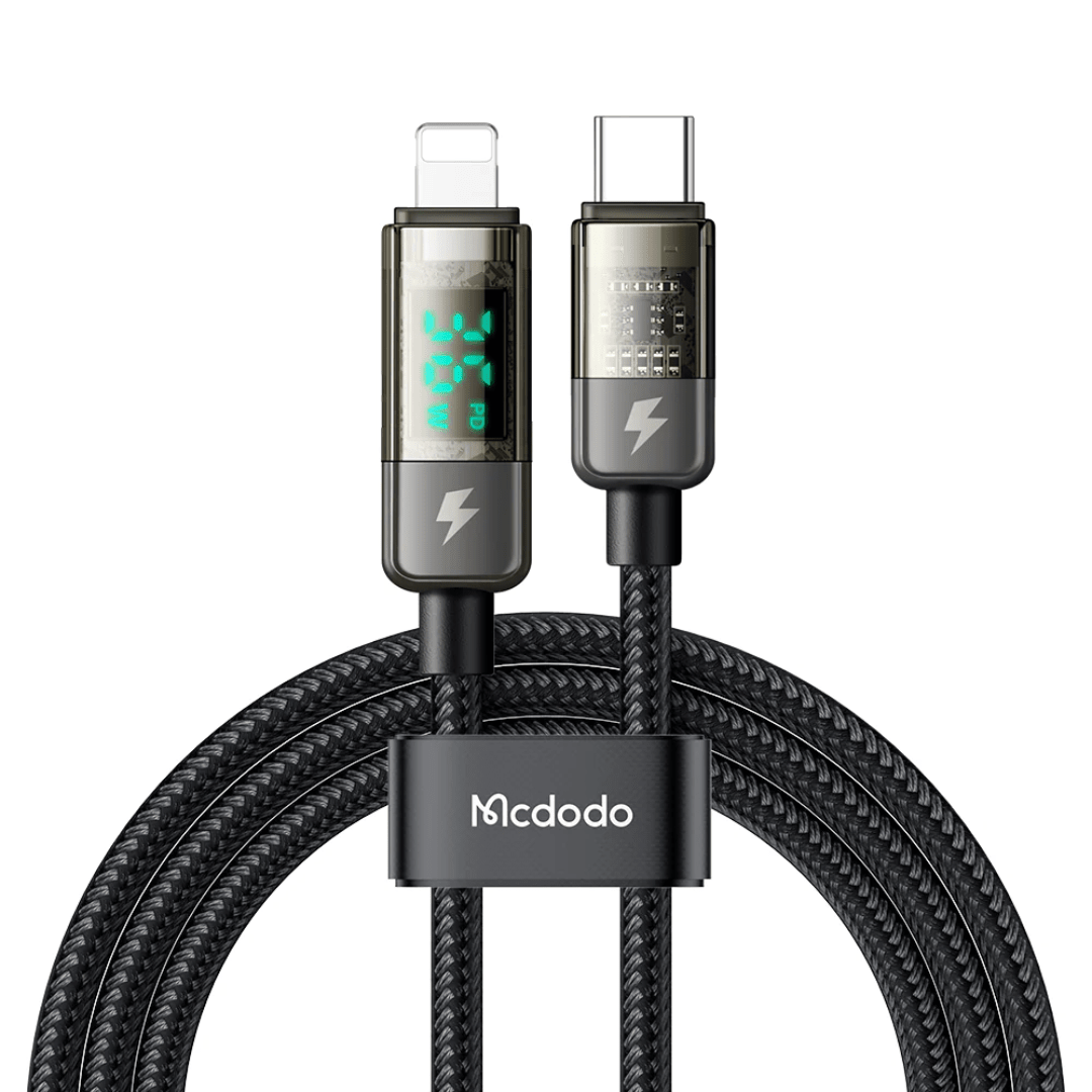 CABLE DE CARGA/DATOS PARA IPHONE MCDODO DIGITAL PRO TIPO-C A LIGHTNING 36W 1.2M AUTOAPAGADO (CA-360) 1