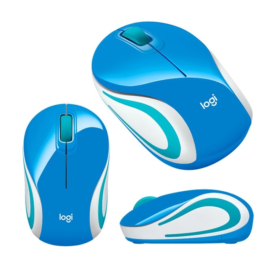 MOUSE LOGITECH MINI M187 WIRELESS BLUE (910-005360)2