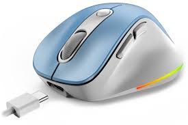 MOUSE GENIUS ERGO 9000S PRO RECARGABLE DUAL WIRELESS/BT 6-BOT SILENT RGB LIGHT BLUE (31030039401) (NT8)2