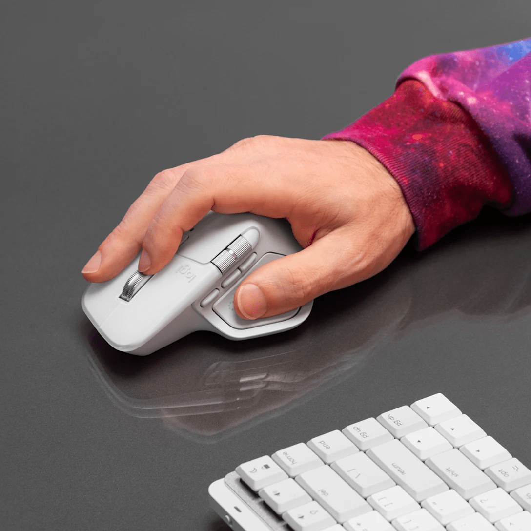 MOUSE LOGITECH MX MASTER 4 WIRELESS CON USB-C / BLUETOOTH, GRIS PALIDO (910-007566) (NT8)3