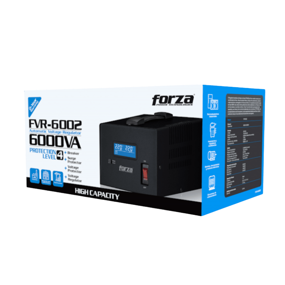 ESTABILIZADOR FORZA FVR-6002 6000VA 3000W 3T NEMA UNIV (FVR-6002) (NT6)4