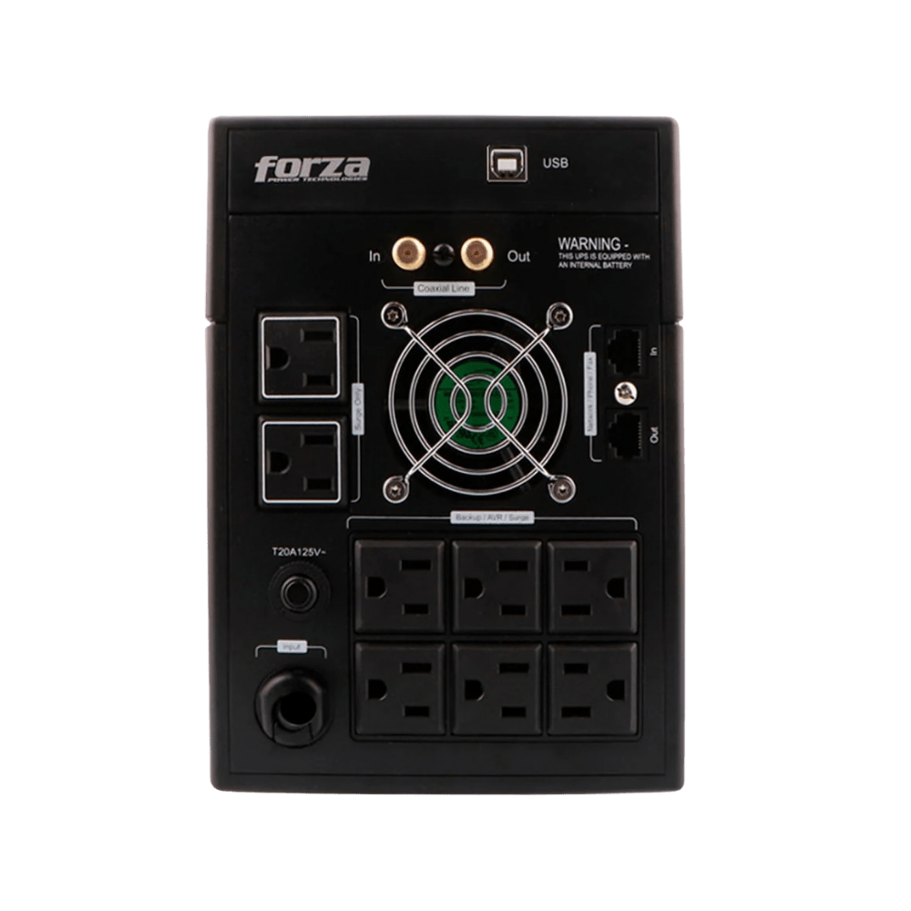 UPS FORZA INTERACTIVO SMART 2200VA 1200W 8T NEMA5-15R USB, COAX, LCD (FX-2200LCD-U) (NT6)3