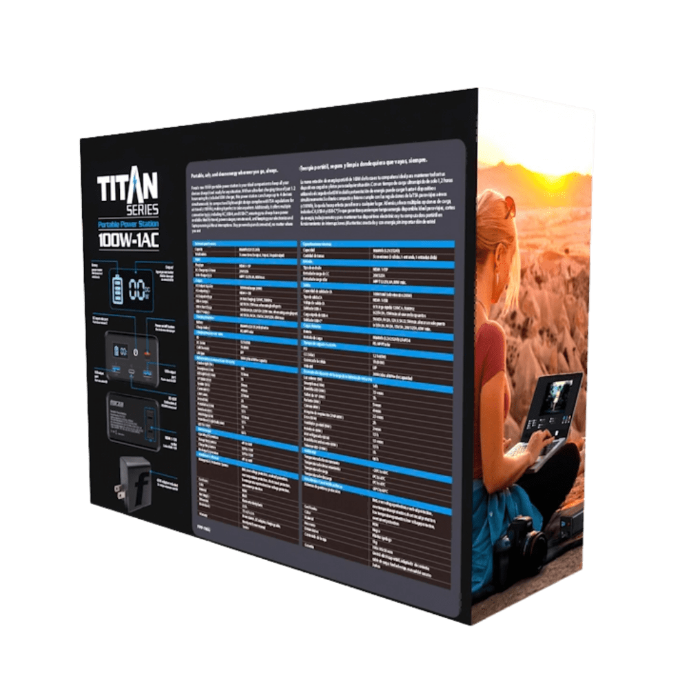GENERADOR ELECTRICO PORTATIL FORZA FPP-T100 100W, LCD,220V, NEMA, TITAN (FPP-T100) (NT6)4