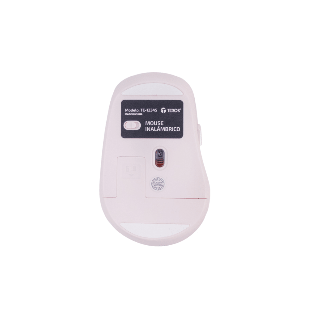 MOUSE TEROS TE-1234S INALÁMBRICO, 2.4GHz, 6 BOTONES, USB, ROSADO (TE-1234S)4