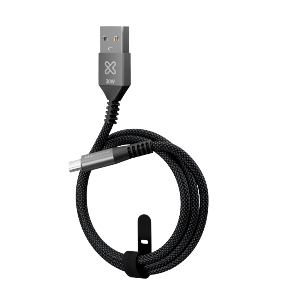 CABLE KLIPXTREME USB-A A USB-C, TRENZADO, 30W, 3.3FT, 1M (KAC-050-3FT) (NT3)2