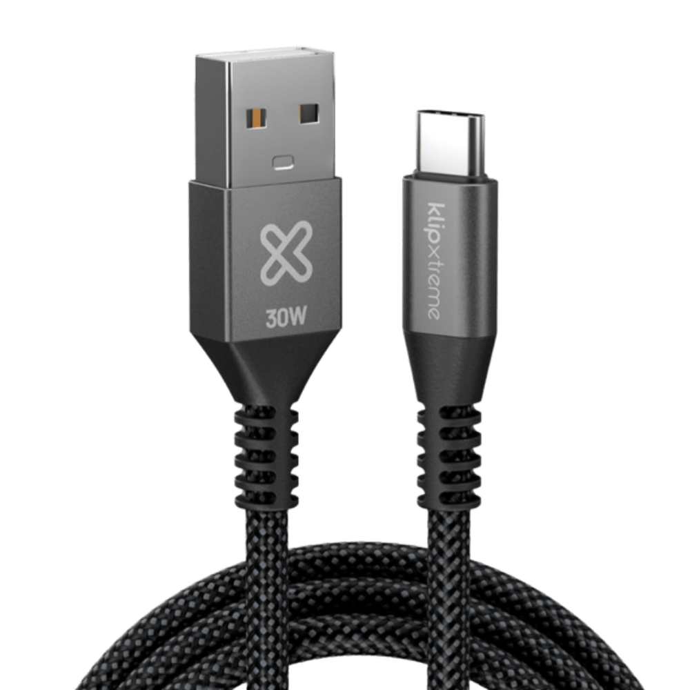 CABLE KLIPXTREME USB-A A USB-C, TRENZADO, 30W, 3.3FT, 1M (KAC-050-3FT)3