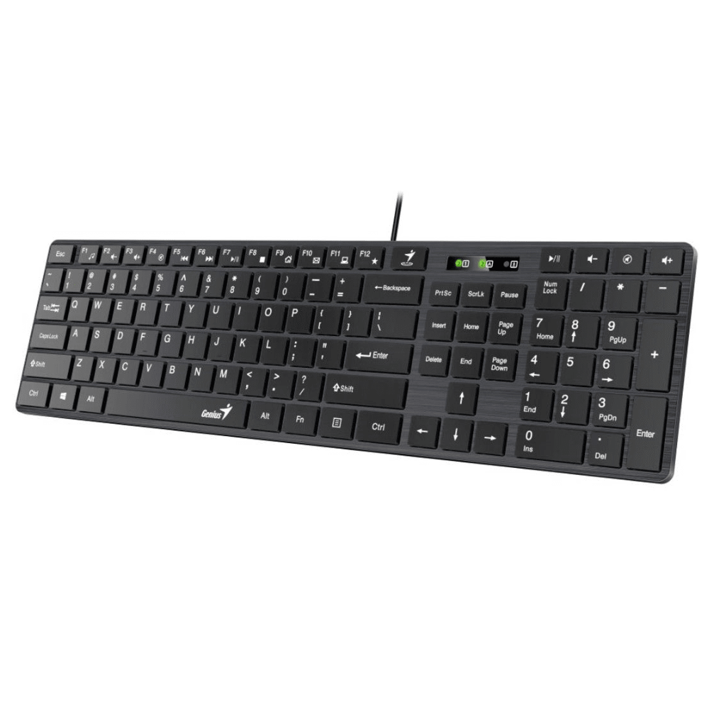 TECLADO GENIUS SMART SLIMSTAR 126 AI COPILOT USB MULTIMEDIA SP BLACK (31310017401) (NT8) 0
