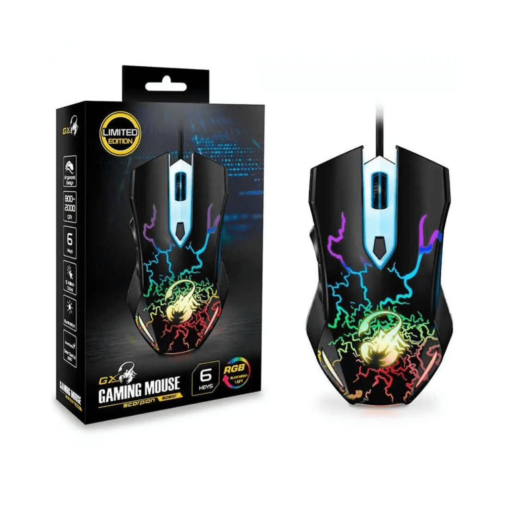 MOUSE GENIUS GX SCORPION SPEAR 2000 DPI 6-BOT RGB BLACK (31040002400) (NT8)2