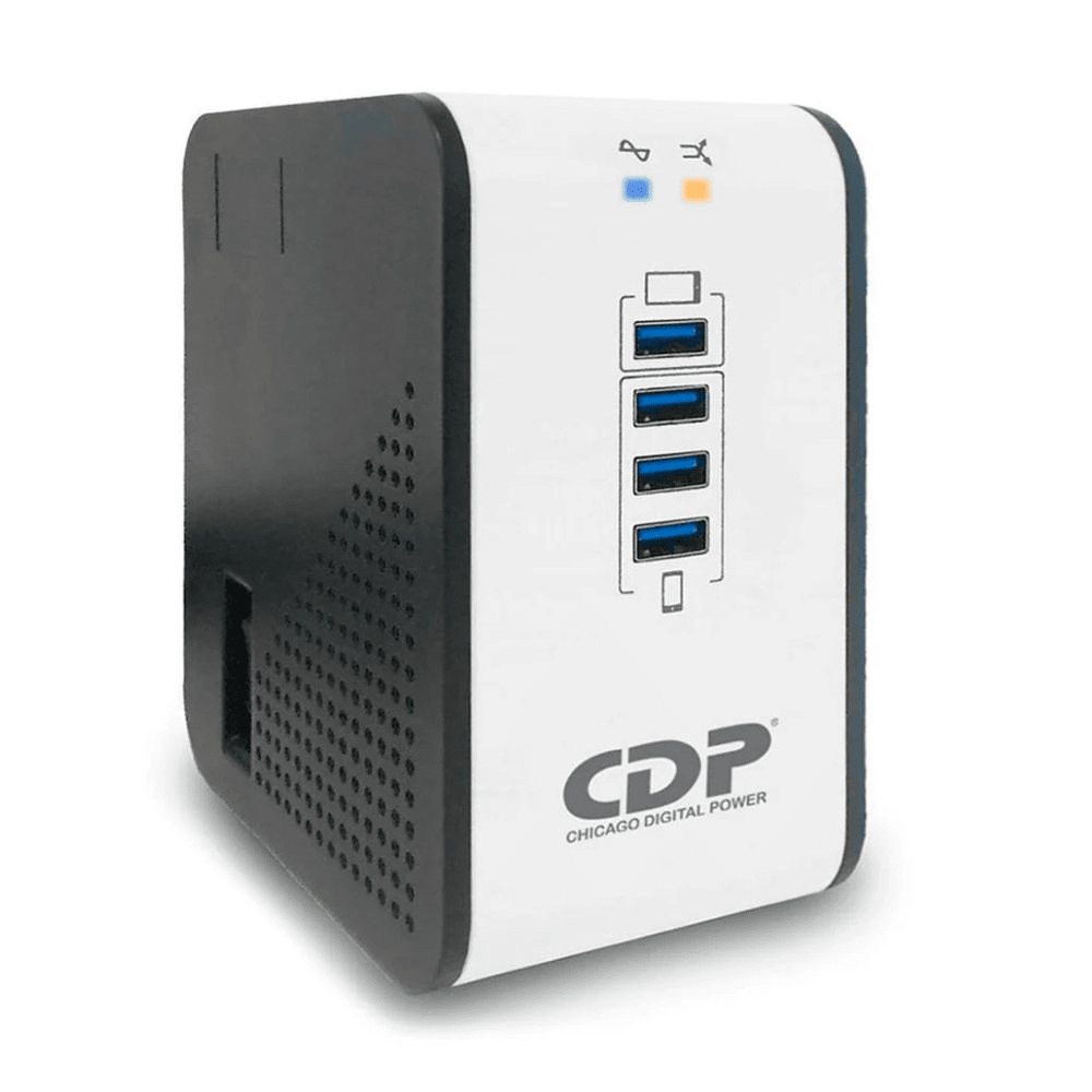 ESTABILIZADOR CDP 1000VA/500W 8 SALIDAS 4 PUERTOS USB (R2CU-AVR1008I) (NT4) 0