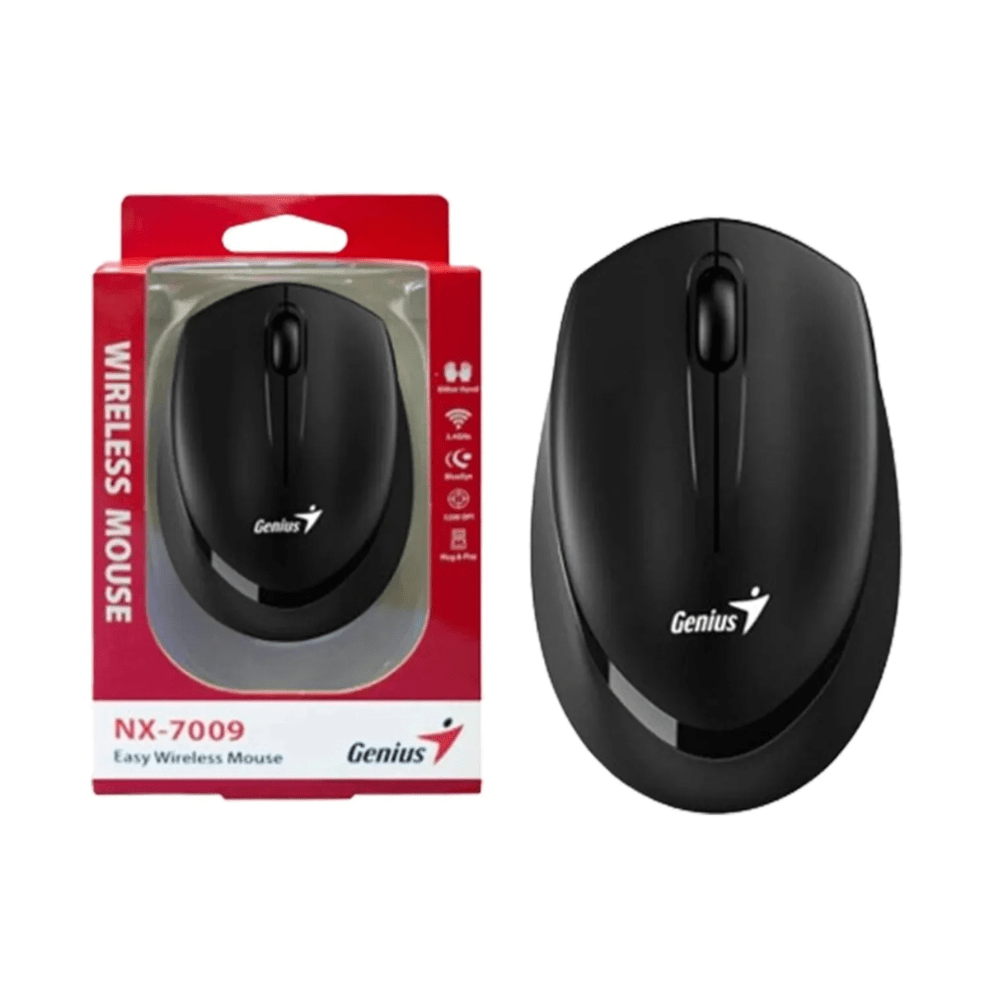 MOUSE GENIUS NX-7009 WIRELESS BLUEEYE ERGONOMICO BLACK (31030030400) (NT8)2