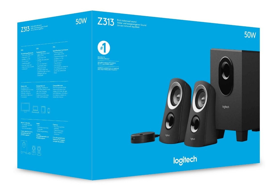 PARLANTE LOGITECH Z313 CON SUBWOOFER 2.1 / 25W (980-000413) (NT8)5