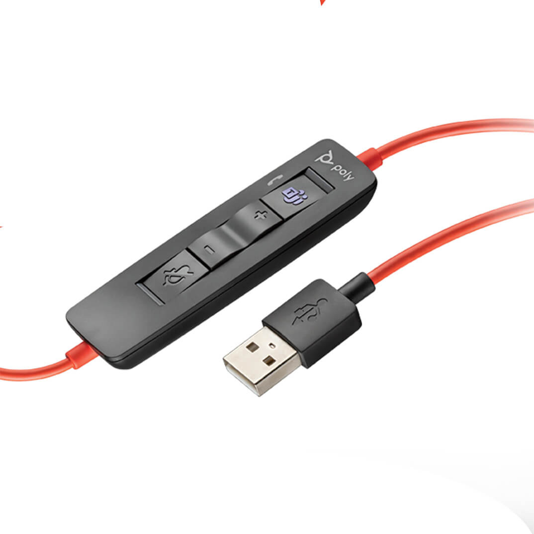 AURICULAR POLY BLACKWIRE 3320 STEREO USB-C HEADSET +USB-C/A ADAPTER (8X219AA)2