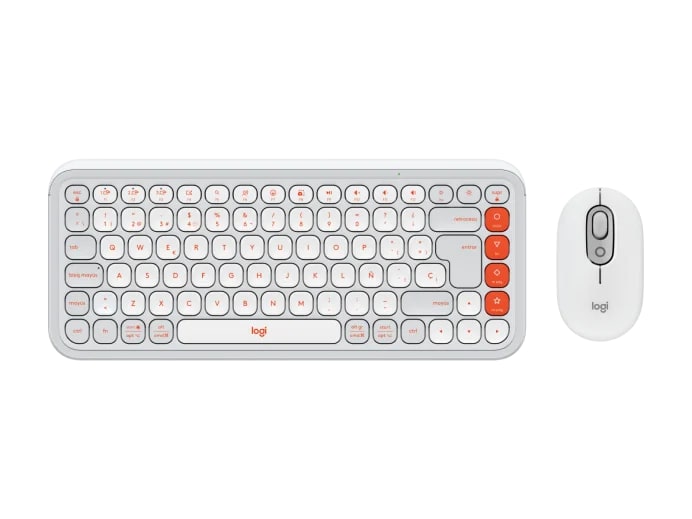 TECLADO LOGITECH + MOUSE POP ICON BLUETOOTH WIRELESS SP COPILOT WHITE (920-013055) (NT8) 0