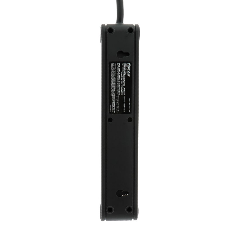 REGLETA FORZA POWER STRIP 120/240V X 6 NEGRO (PS-1006B) (NT50)3