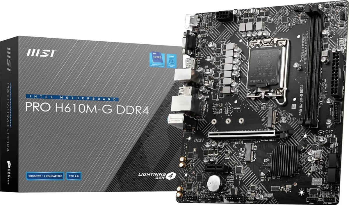 MOTHERBOARD MSI PRO H610M-G DDR4, CHIPSET INTEL H610, LGA1700, MATX (H610M-G)  NT4 1