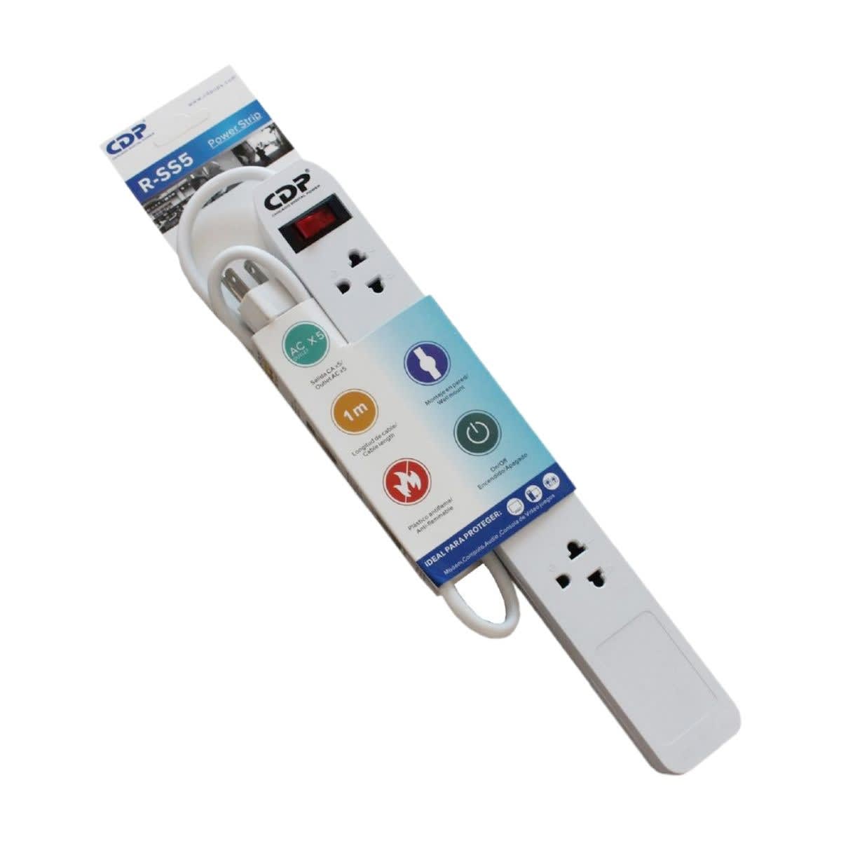 SUPRESOR DE PICOS CDP 220V 05 TOMAS WHITE (R-SS5) (NT8)3