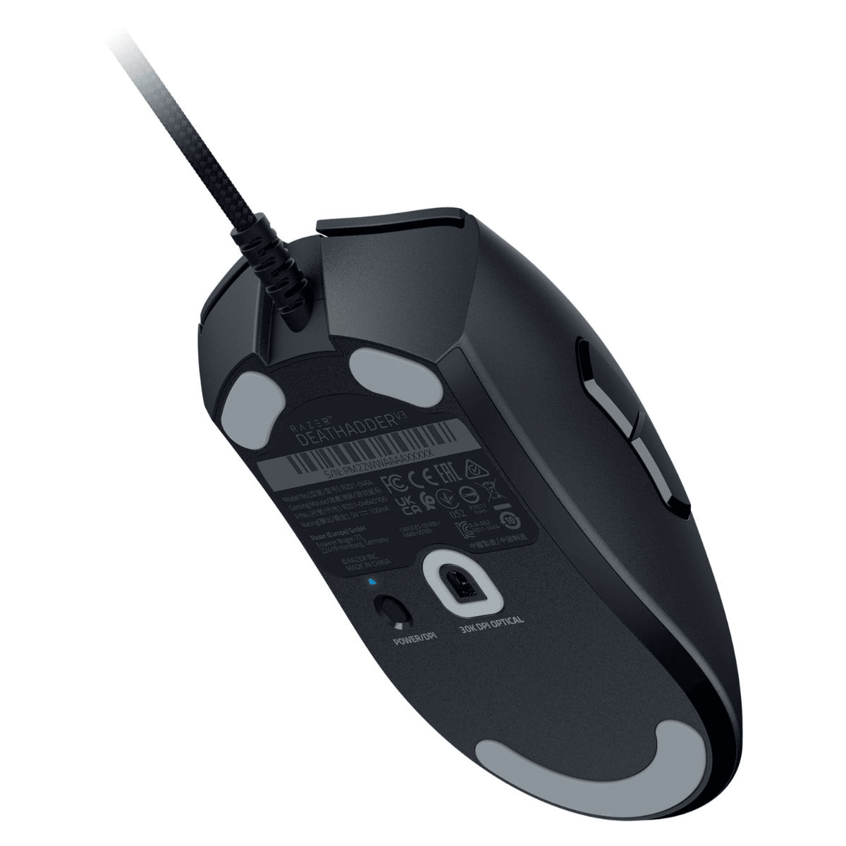 MOUSE RAZER DEATHADDER V3 30K DPI HYPERPOLLING SWITCH OPTICO 90M NEGRO (RZ01-04640100-R3M1) (NT8)3