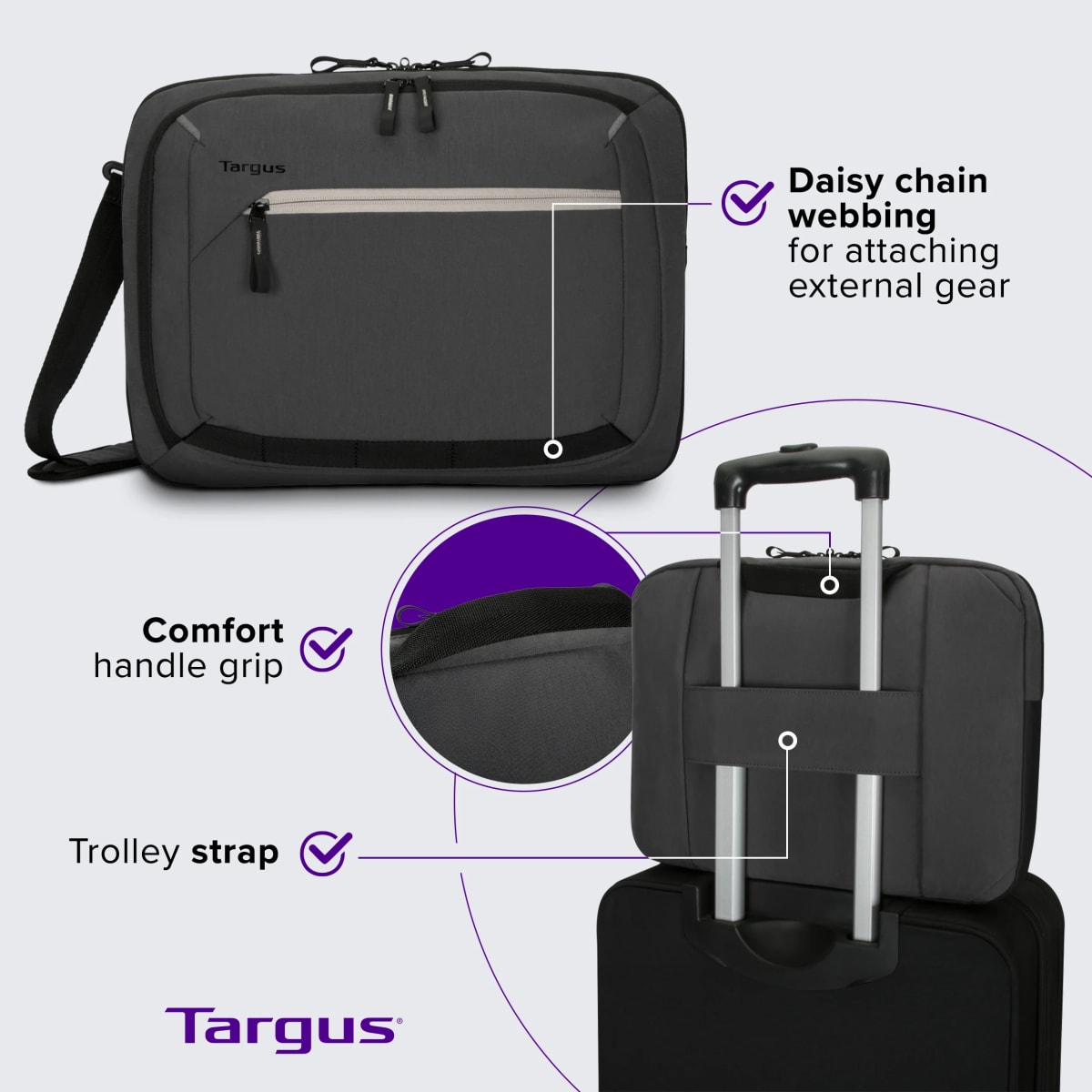 MALETIN TARGUS CONVERTIBLE CITY FUSION 14'' GREY (TBM571GL) (NT8)4