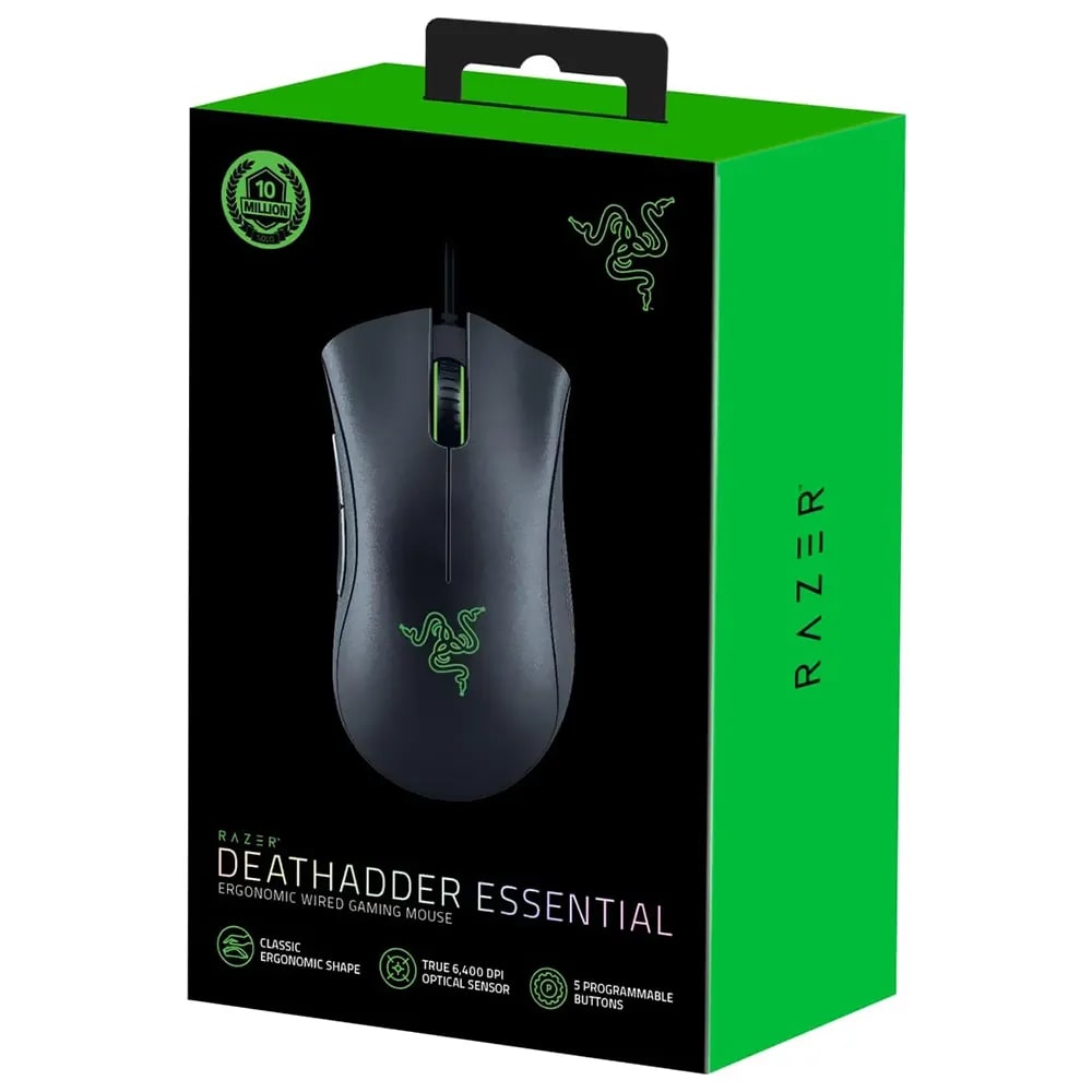 MOUSE RAZER DEATHADDER ESSENTIAL 6400 DPI SWITCH MECHANICAL NEGRO (RZ01-03850100-R3M1) (NT8)1