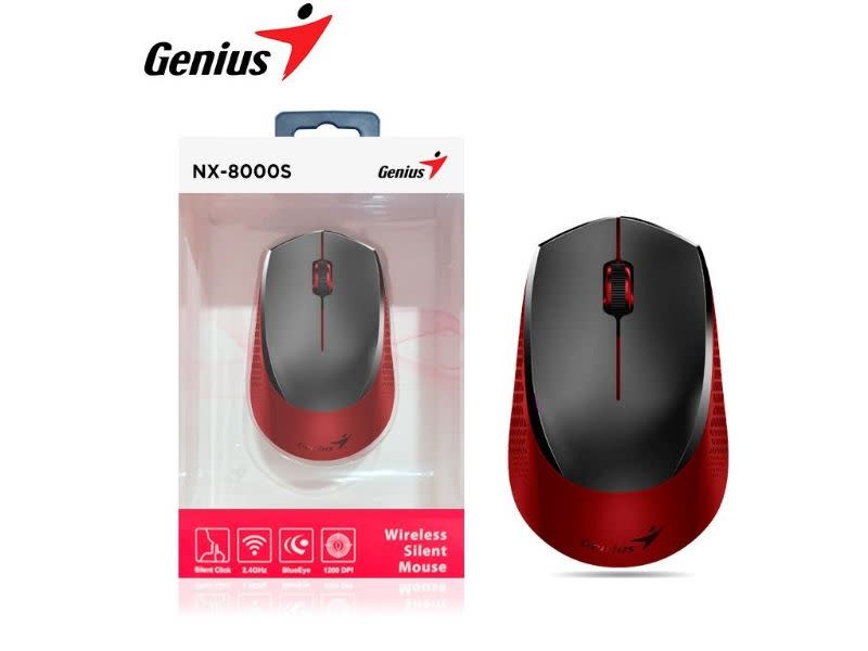 MOUSE GENIUS NX-8000S WIRELESS BLUEEYE SILENT RED (31030025401)2
