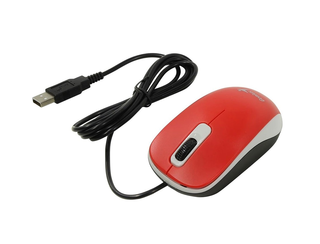 MOUSE GENIUS DX-110 USB OPTICO 1000 DPI RED (31010116104) (NT8)3