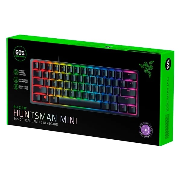TECLADO RAZER HUNTSMAN MINI CHROMA RGB OPTICAL MECANICO SWITCH PURPURA SP (RZ03-03392900-R311) NT81