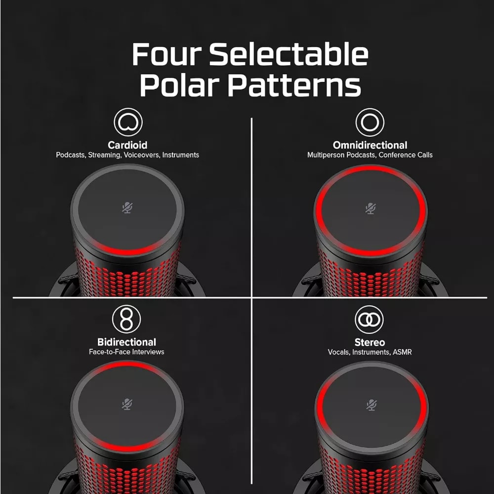 MICROFONO HYPERX QUADCAST 2 USB BLACK ( 872V1AA ) (NT3)1