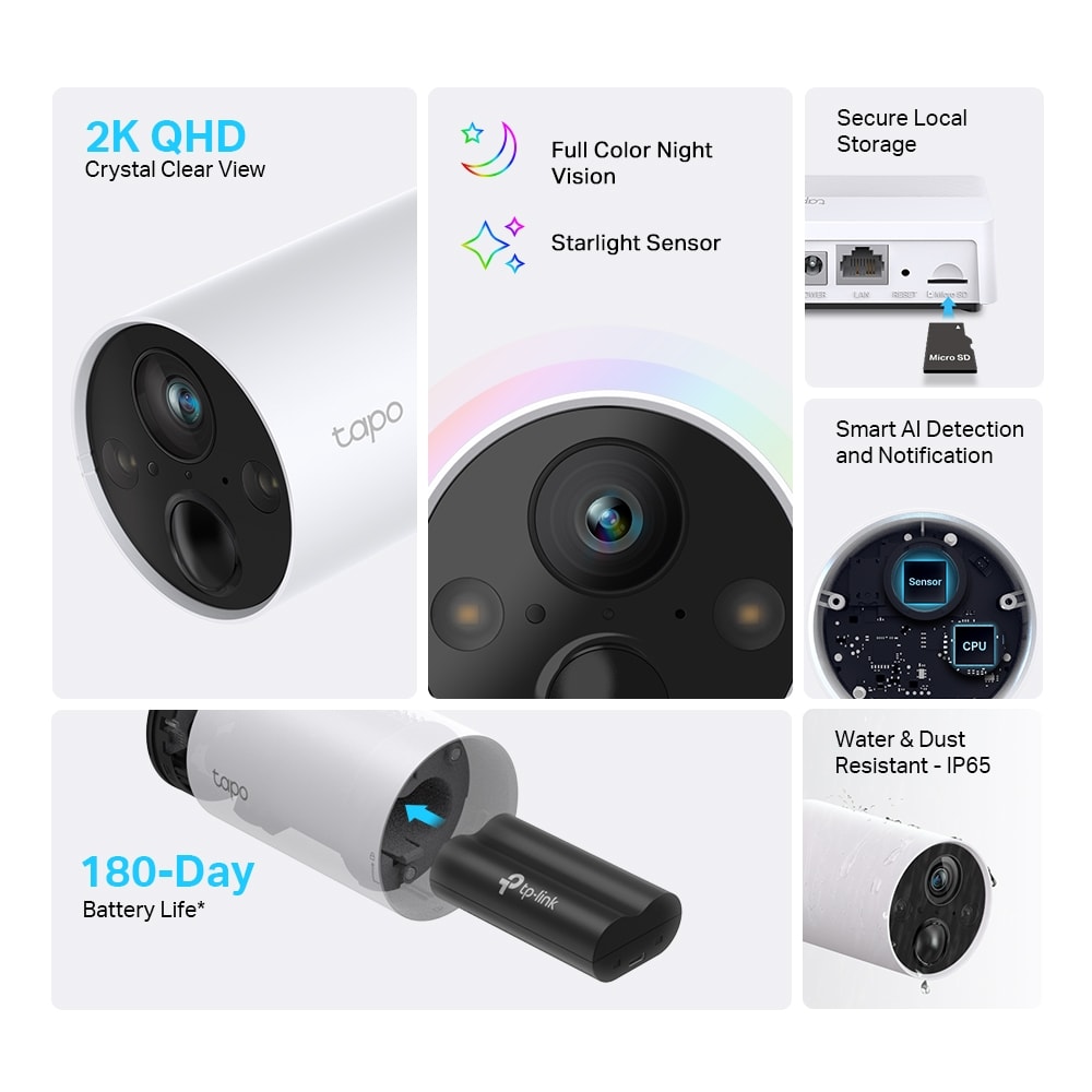 KIT CAMARA TPLINK TAPO C420S2 X2 + TAPO H200 (C420S2) (NT3)2