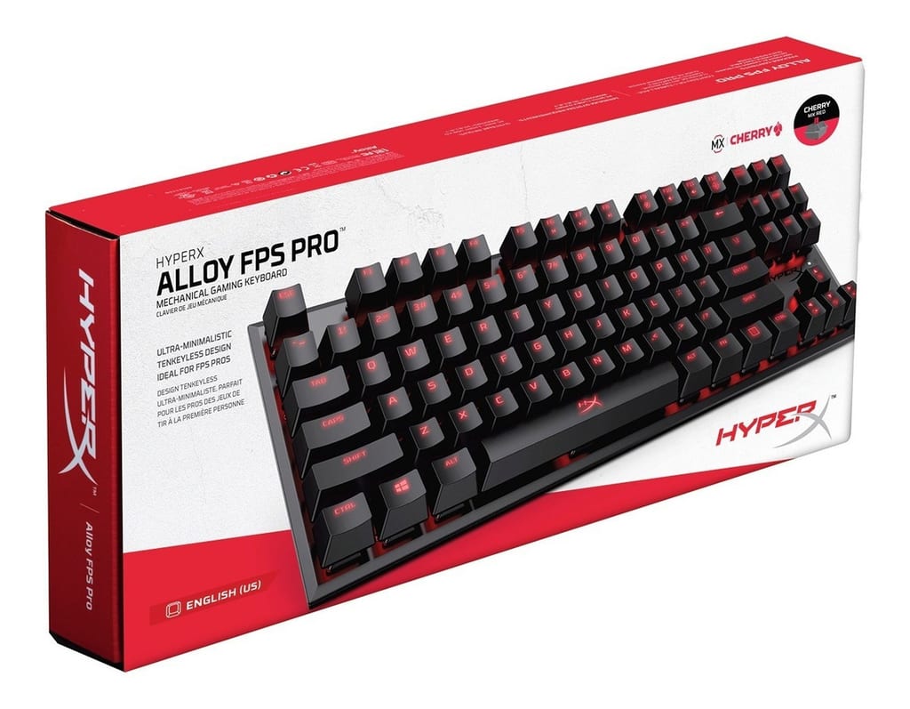 TECLADO MECÁNICO KINGSTON HYPERX ALLOY FPS PRO RED INGLÉS (HXKB4RD1US/R2) NTPeru